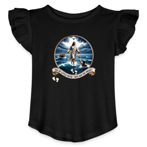 Walking On Water Faith T Shirt, Christian Miracle - Toddler Girls Flutter T-shirt