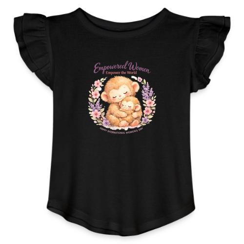 Empowered Women Empower The World Art - Toddler Girls Flutter T-shirt