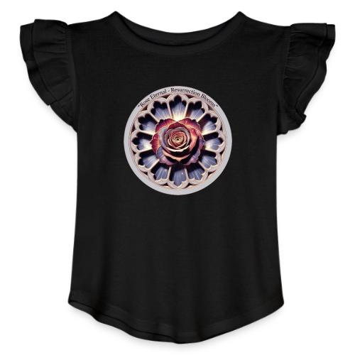 Easter Rose Resurrection T Shirt, Spring Gift - Toddler Girls Flutter T-shirt
