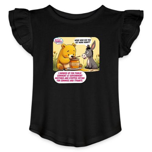 Honey Bear - Fire Tyrants - Toddler Girls Flutter T-shirt