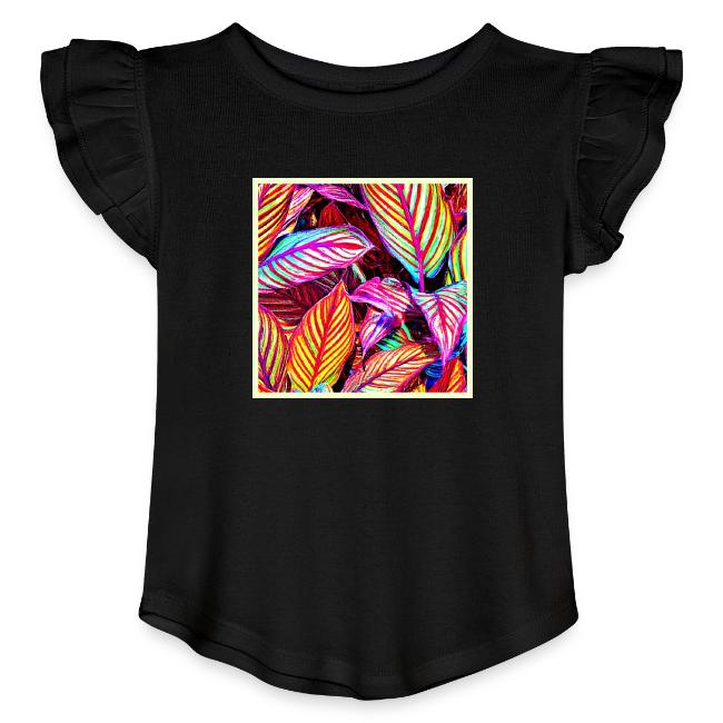 Striped Neon Leaves Design