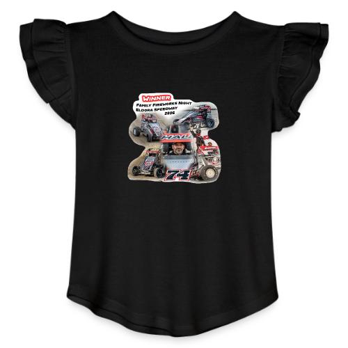 Luke Hall - Eldora Speedway FFN#1 Design 1 - Toddler Girls Flutter T-shirt