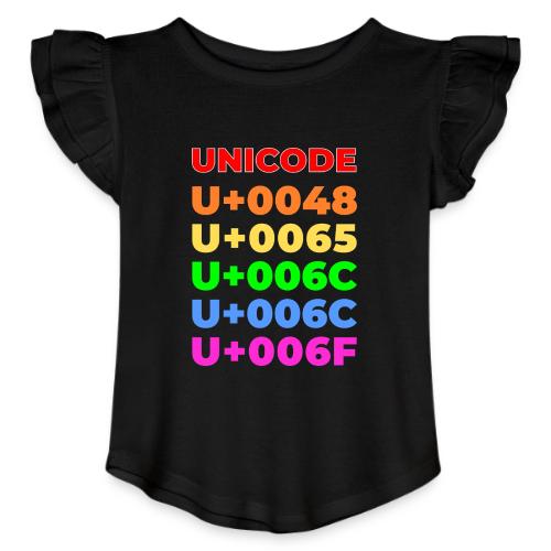 Hello, in unicode - Toddler Girls Flutter T-shirt