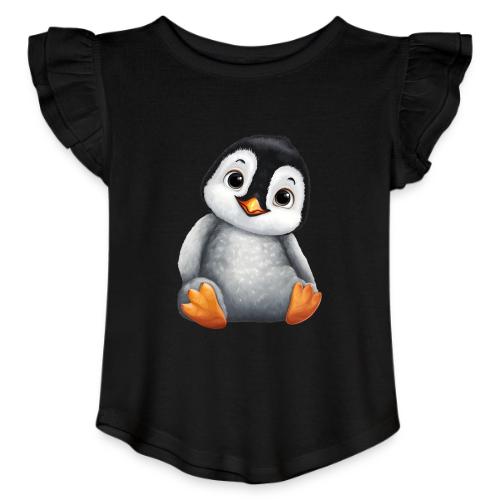Innocent Penguin Sitting - Toddler Girls Flutter T-shirt