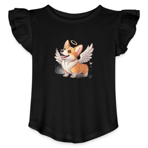 Angel Wings Corgi - Toddler Girls Flutter T-shirt