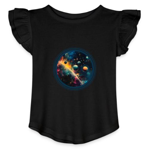 Painted Planetscape - Toddler Girls Flutter T-shirt