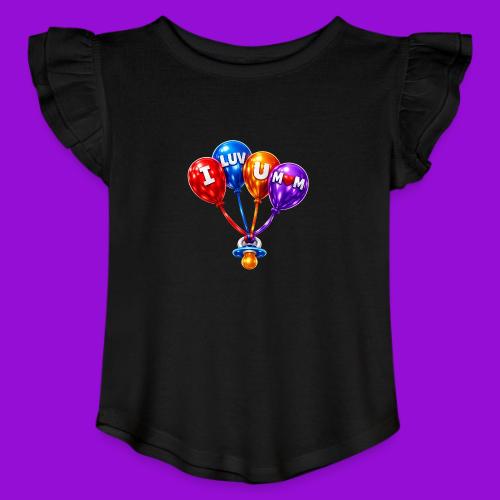 Balloon Love❤️ - Toddler Girls Flutter T-shirt