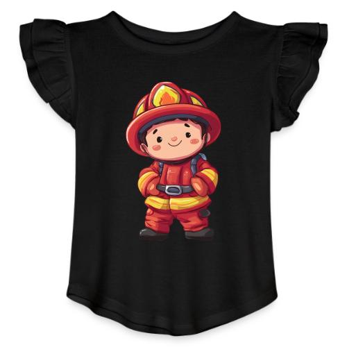 Friendly Firefighter Hero - Toddler Girls Flutter T-shirt