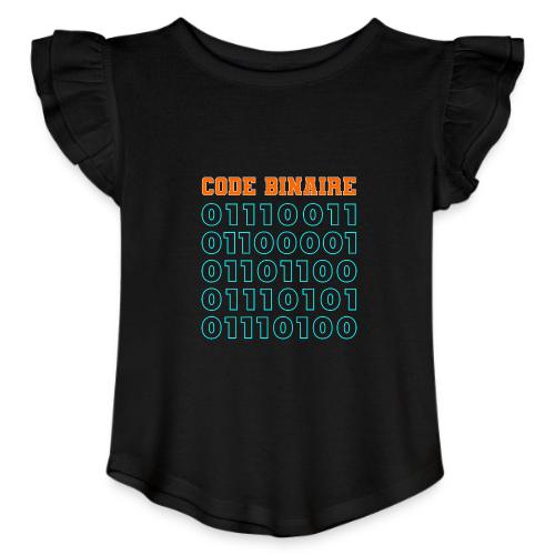 Hi in binary code - Toddler Girls Flutter T-shirt