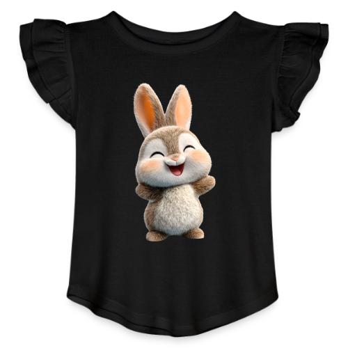 Joyful Baby Rabbit - Toddler Girls Flutter T-shirt