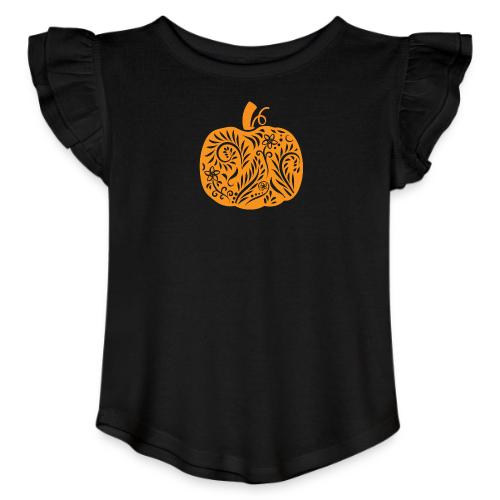 Pasliy Pumpkin Tee Orange - Toddler Girls Flutter T-shirt