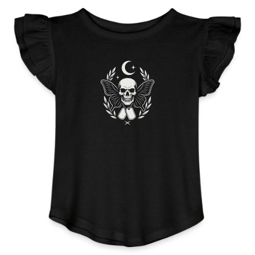 Skull butterfly dog tags - Toddler Girls Flutter T-shirt