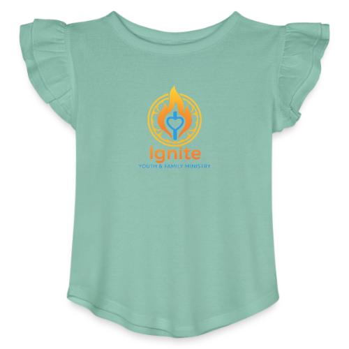 Ignite Youth and Family Logo - Toddler Girls Flutter T-shirt