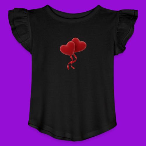 Two hearts together - Toddler Girls Flutter T-shirt