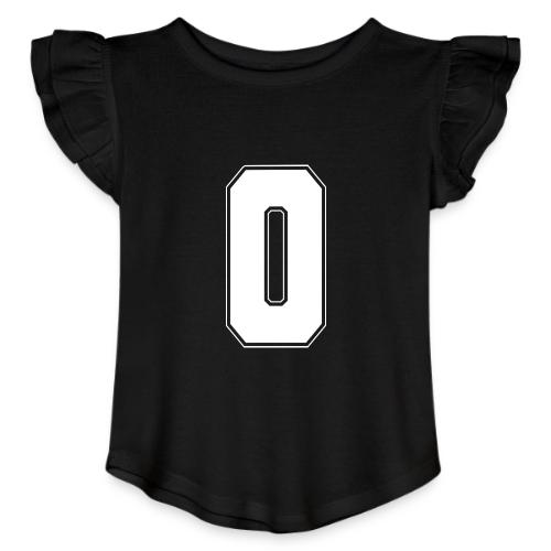 White Letter O – Varsity Alphabet Monogram - Toddler Girls Flutter T-shirt
