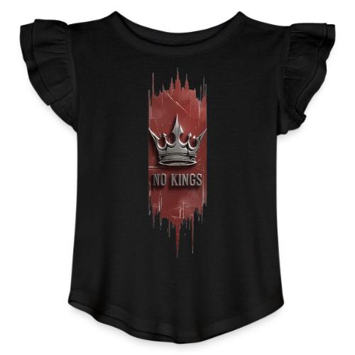 NO KINGS - Distressed Anarchy Crown - Toddler Girls Flutter T-shirt