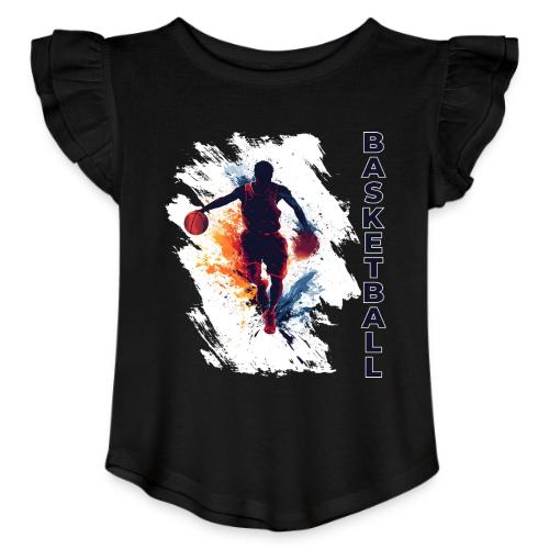 Basketball Hustle - Toddler Girls Flutter T-shirt