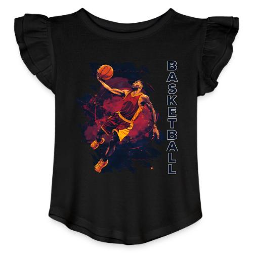 Basketball Charge - Toddler Girls Flutter T-shirt
