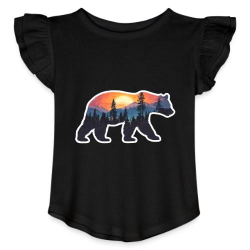 Mountain Spirit Bear - Toddler Girls Flutter T-shirt