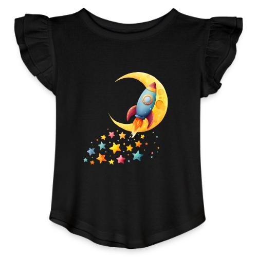 Rocket Trail of Stars - Toddler Girls Flutter T-shirt