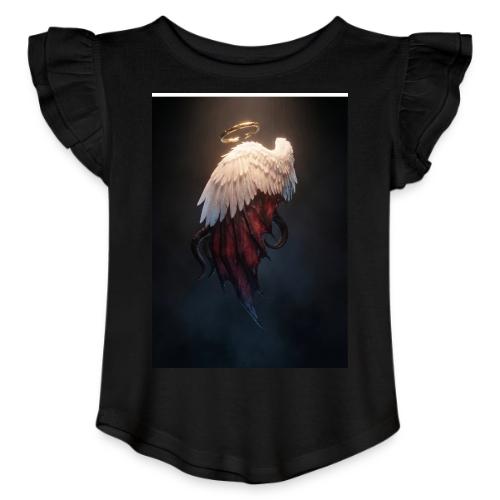 Angel vs Demon Wings Dark Aesthetic Gothic T-Shirt - Toddler Girls Flutter T-shirt