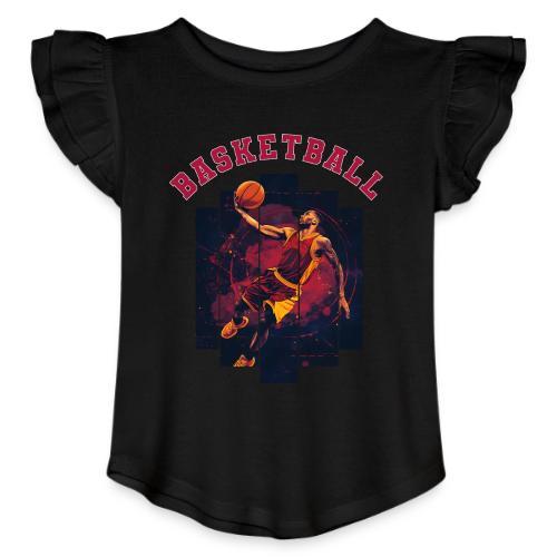 Basketball Spirit - Toddler Girls Flutter T-shirt