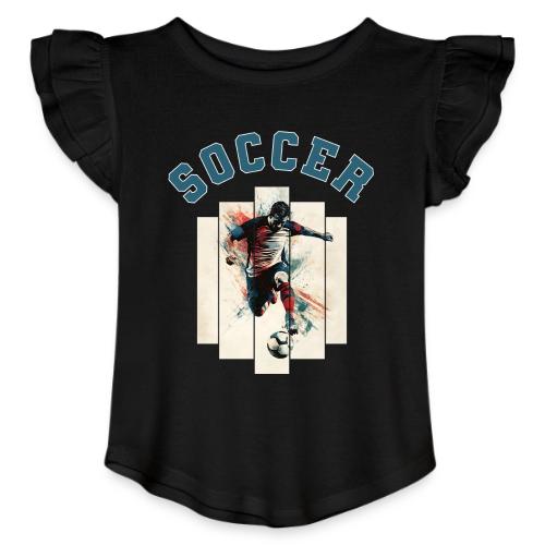 Soccer Vibes - Toddler Girls Flutter T-shirt