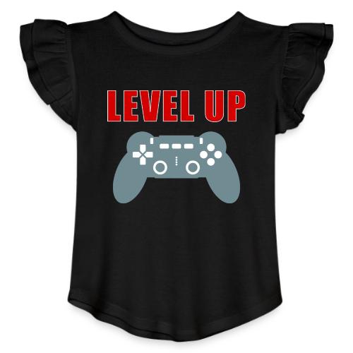 Level Up Gamer Controller Apparel - Toddler Girls Flutter T-shirt