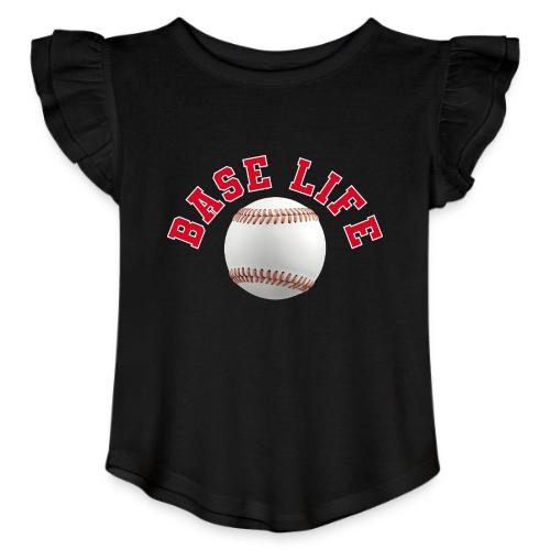 Baseball: Base Life Vibes - Toddler Girls Flutter T-shirt