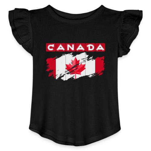 Canada, Inspired by the Canadian flag - Toddler Girls Flutter T-shirt