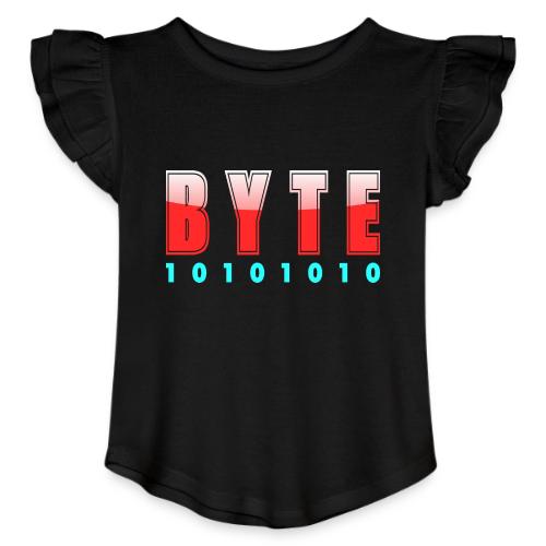 BYTE Binary Code Design - Toddler Girls Flutter T-shirt