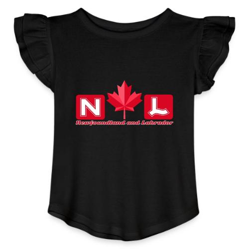 Newfoundland and Labrador, province of Canada - Toddler Girls Flutter T-shirt
