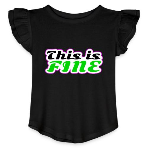 This Is Fine Balance - Toddler Girls Flutter T-shirt