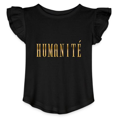 Humanity in Golden Letters - Toddler Girls Flutter T-shirt