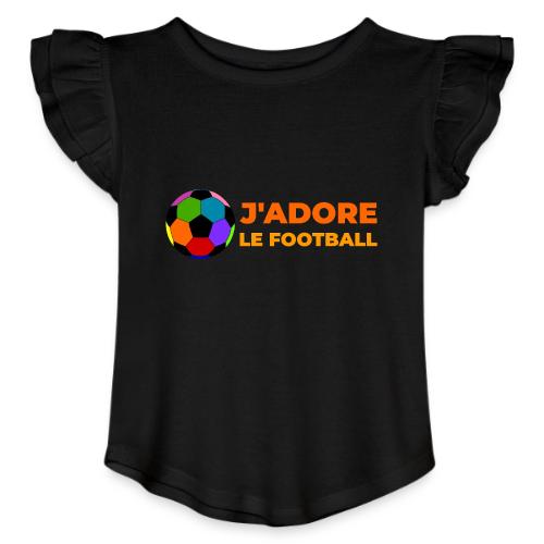 I love football - Toddler Girls Flutter T-shirt