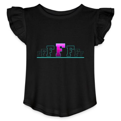Letter F – Capital Varsity Alphabet Monogram - Toddler Girls Flutter T-shirt