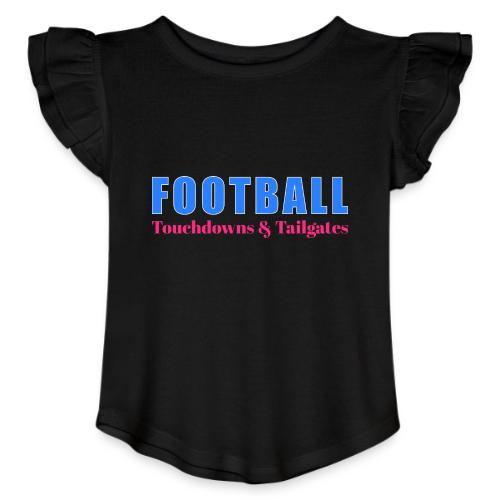 Football Touchdowns & Tailgates Design - Toddler Girls Flutter T-shirt