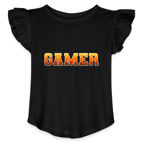 Gamer Varsity Gradient Design for Apparel - Toddler Girls Flutter T-shirt