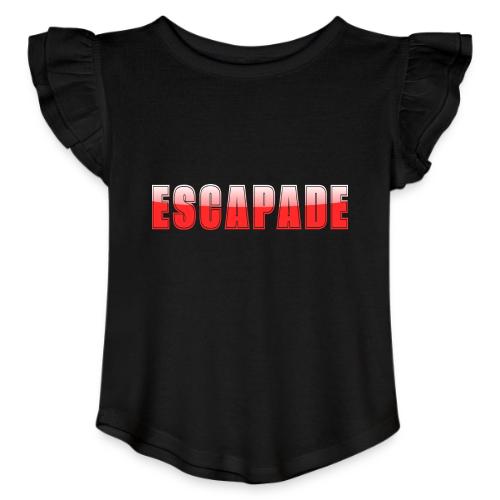 ESCAPADE Bold Typography Graphic Design - Toddler Girls Flutter T-shirt