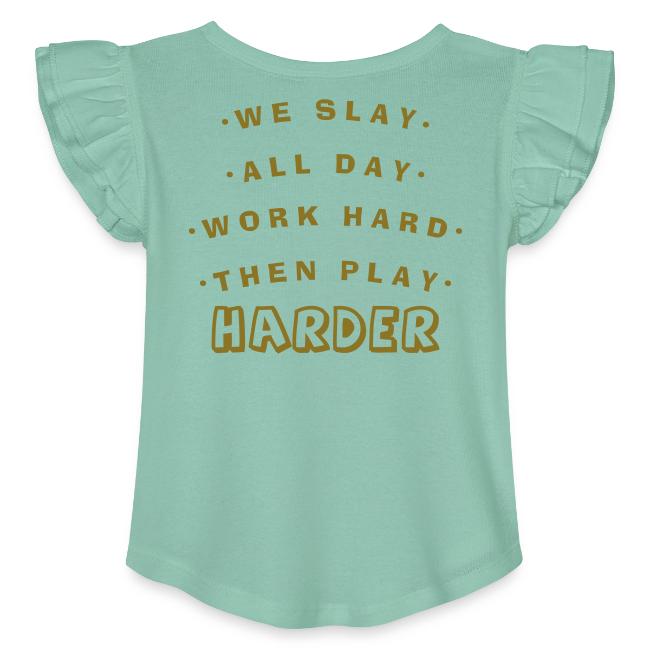 We Slay All Day Shiny Shirt Metallic Silver & Gold