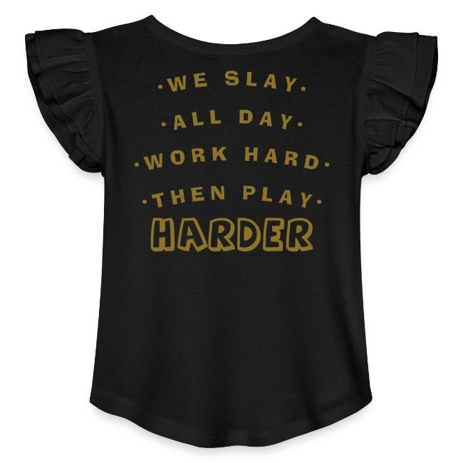 We Slay All Day Shiny Shirt Metallic Silver & Gold