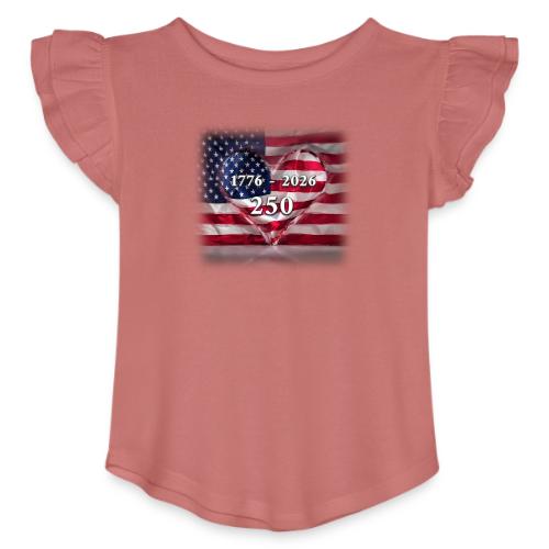 1776-2026 | 250 Years USA - Toddler Girls Flutter T-shirt