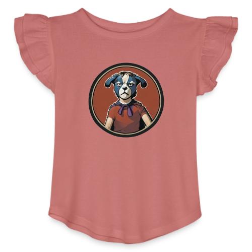 Dogboy Adventutes Red Circle Logo - Toddler Girls Flutter T-shirt
