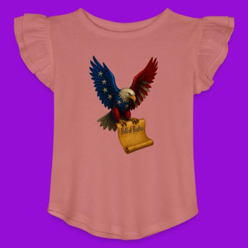 Bill of Rights Bald Eagle - Toddler Girls Flutter T-shirt