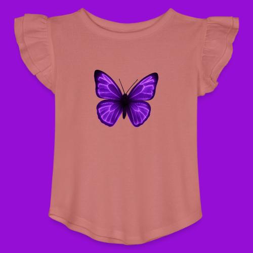 Neon Purple Butterfly - Toddler Girls Flutter T-shirt
