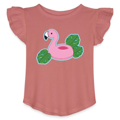 Flamingo Pool Float Summer Vibes - Toddler Girls Flutter T-shirt