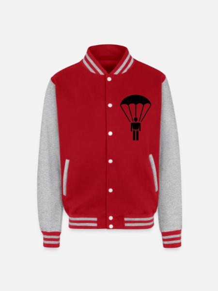 parachute - Unisex College Sweat Jacket - red/heather grey