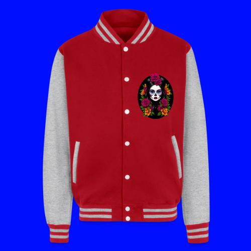 Day of the dead - woman with flowers - Unisex College Sweat Jacket