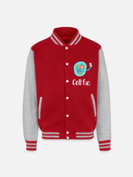Cell Fie - Unisex College Sweat Jacket - red/heather grey