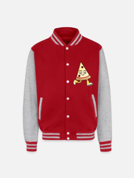 Pizza Slice - Unisex College Sweat Jacket - red/heather grey